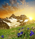 Mountain Gabelhorn at sunset Royalty Free Stock Photo