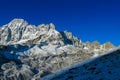 Mountain glacier huge seracs Royalty Free Stock Photo