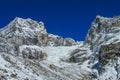 Mountain glacier huge seracs Royalty Free Stock Photo