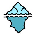 Mountain glacier icon vector flat