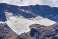 Mountain glacier near the summit of Mount Fisht in the western Caucasus Royalty Free Stock Photo