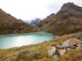 Mountain glacier region Lake Silvretta autumnal scenery Royalty Free Stock Photo