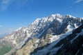 Mountain glaciers and peaks landscape