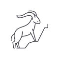 Mountain goat line icon concept. Mountain goat vector linear illustration, symbol, sign