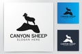mountain goat Logo Inspiration isolated on white background Royalty Free Stock Photo