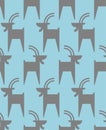 Mountain goat pattern seamless. Animal vector background beast