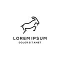 Mountain goat sheep rams line standing logo icon design, in ttendy linear line outline monoline logo icon design