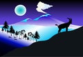 The mountain goat silhouette background vector illustration Royalty Free Stock Photo