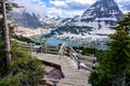 Mountain Goats and Hidden lake, Glacier National Park, Montana USA Royalty Free Stock Photo