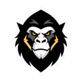 Mountain gorilla head mascot logo Royalty Free Stock Photo