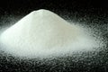 A Mountain of Granulated Sugar on a Black Background Royalty Free Stock Photo