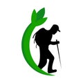 Mountain green Climbing icon Logo