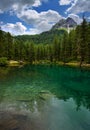 Mountain green lake Pellaud in Rhemes Notre Dame landscape.