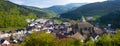 Mountain green valley village landscape, Pyrenees, Otsagabia, Navarra