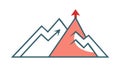 Mountain with growth chart arrow, escalating progress and goals, vector design Generative AI Royalty Free Stock Photo