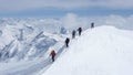 Mountain guide and clients near summit of Grossvenediger Royalty Free Stock Photo