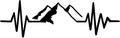 Mountain heartbeat line white black Royalty Free Stock Photo