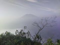 The mountain that hidding behind a morning mist