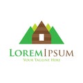 Mountain high home icon simple elements wilderness logo