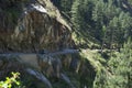 Mountain highway to the Bhuntar-Manikaran. India Royalty Free Stock Photo