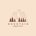 Mountain hiking club logo, line Design