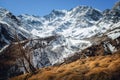 Mountain hiking path trough the massif of the Monte Rosa Piedmont, Italy Royalty Free Stock Photo