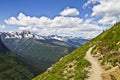 Mountain hiking trail in Glacier National Park, Montana, USA Royalty Free Stock Photo