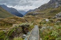 Mountain hiking trail on Routeburn track