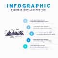 Mountain, hill, landscape, nature, cliff Infographics Template for Website and Presentation. GLyph Gray icon with Blue infographic Royalty Free Stock Photo