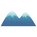 Mountain Hills Snow Top Summit Flat Design Vector Art Template