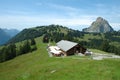 Mountain hostel and restaurant at trail towards Grosser Mythen mountain