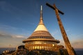 Mountain hotel Jested above the city of Liberec Royalty Free Stock Photo