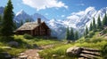 mountain house location Royalty Free Stock Photo