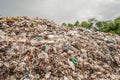 Mountain of waste on landfill in southeast Asia
