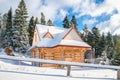 Mountain hut with closed windows, Turbacz, Poland Royalty Free Stock Photo