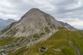 Mountain hut Kaiserjochhaus in the Lechtal Alps, North Tyrol, Austria