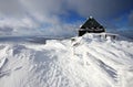 Mountain hut on the top of Szrenica in Poland.