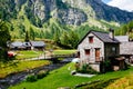 Mountain village huts, Alpe Devero, Italy Royalty Free Stock Photo