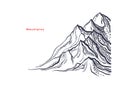 Mountain ice peaks. Vector art graphic landscape Royalty Free Stock Photo