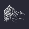 Mountain ice peaks. Vector art sketch. Adventure Royalty Free Stock Photo