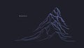 Mountain ice peaks. Vector art sketch. Adventure Royalty Free Stock Photo