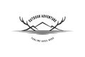 Mountain Iceberg with Deer Antler Moose for Outdoor Hunting Adventure Logo