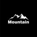 Mountain icon, hills logo, mountain symbol isolated on black background Royalty Free Stock Photo