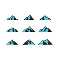 Mountain icon logo collection isolated on white background