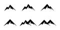 Mountain icon set. Mountain shape collction. Mountain vector logo, sign, symbol. Nature landscape. Adventure tourism. Design Royalty Free Stock Photo