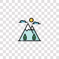 mountain icon sign and symbol. mountain color icon for website design and mobile app development. Simple Element from travel Royalty Free Stock Photo