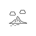 Mountain icon. Simple thin line, outline vector of adventure icons for ui and ux, website or mobile application Royalty Free Stock Photo