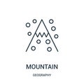 mountain icon vector from geography collection. Thin line mountain outline icon vector illustration Royalty Free Stock Photo