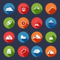 Mountain icons flat