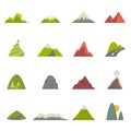 Mountain icons Royalty Free Stock Photo